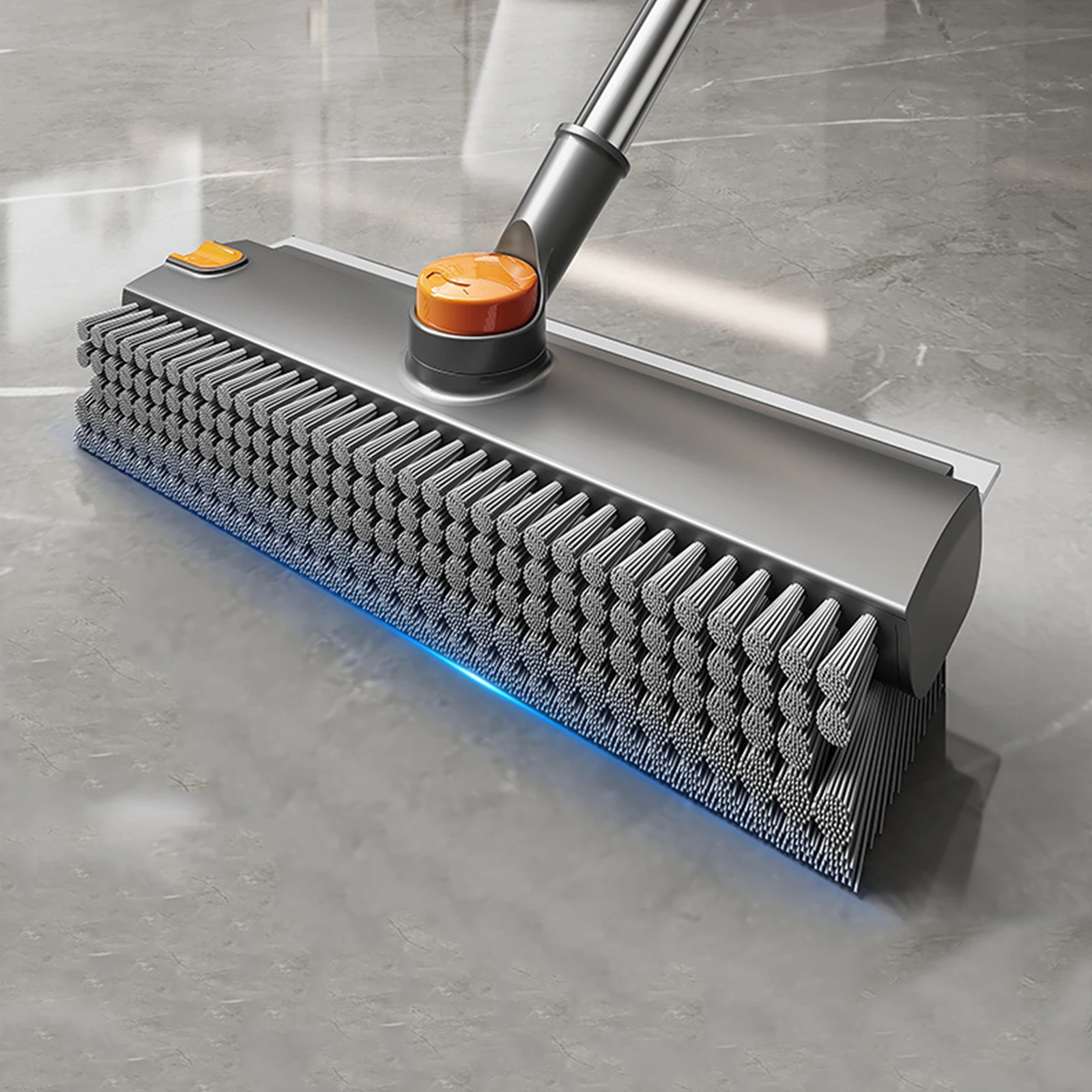 

3 in 1 Floor Scrub Brush with Squeegee and Tweezer Stiff Bristle Floor Scrubber Brush for Cleaning Bathroom Patio Garage Kitchen