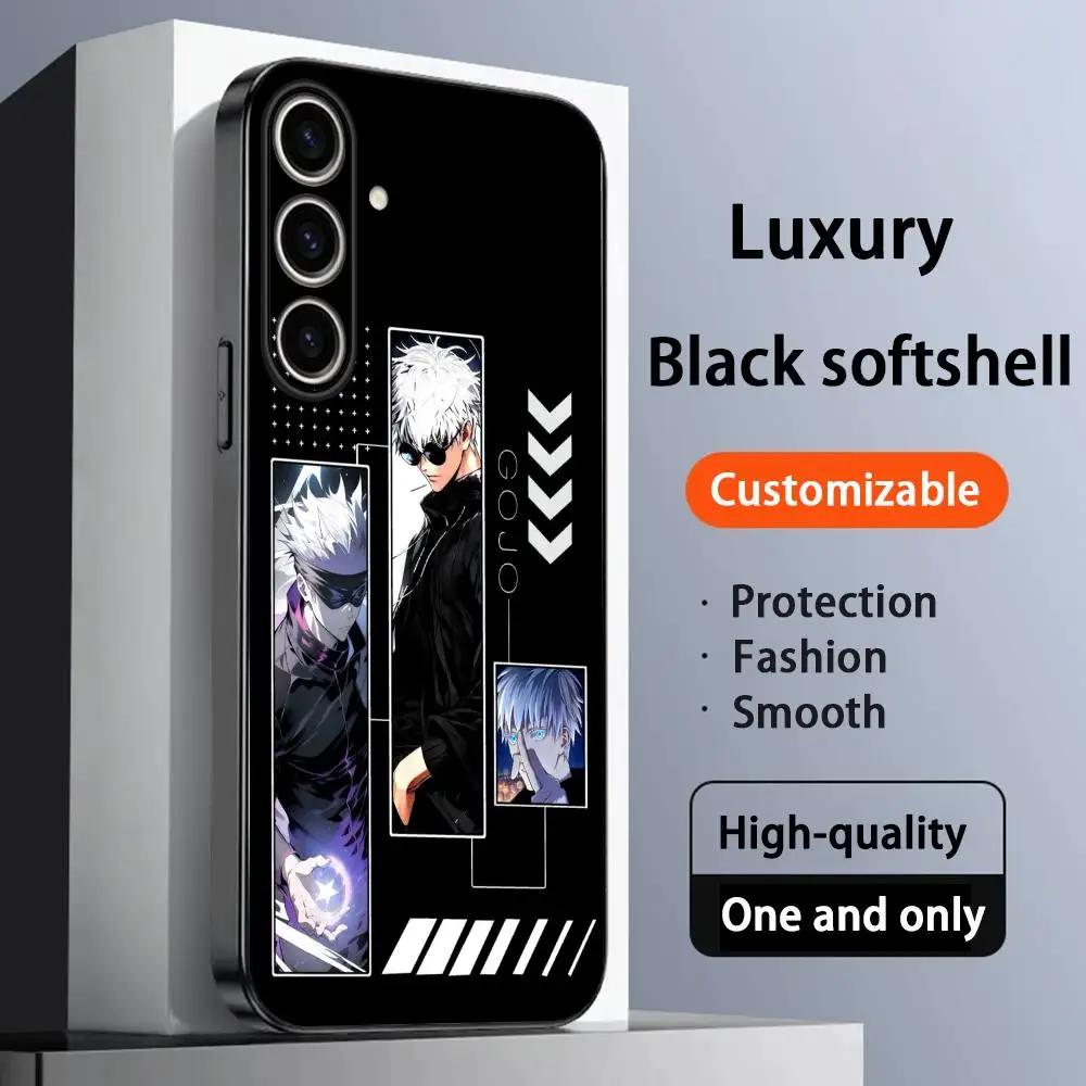 Hot cool Satoru Gojo japan anime man Phone Case For Samsung Galaxy S26 S25 S24 S23 S22 S21 Plus Ultra Note20 Soft Black