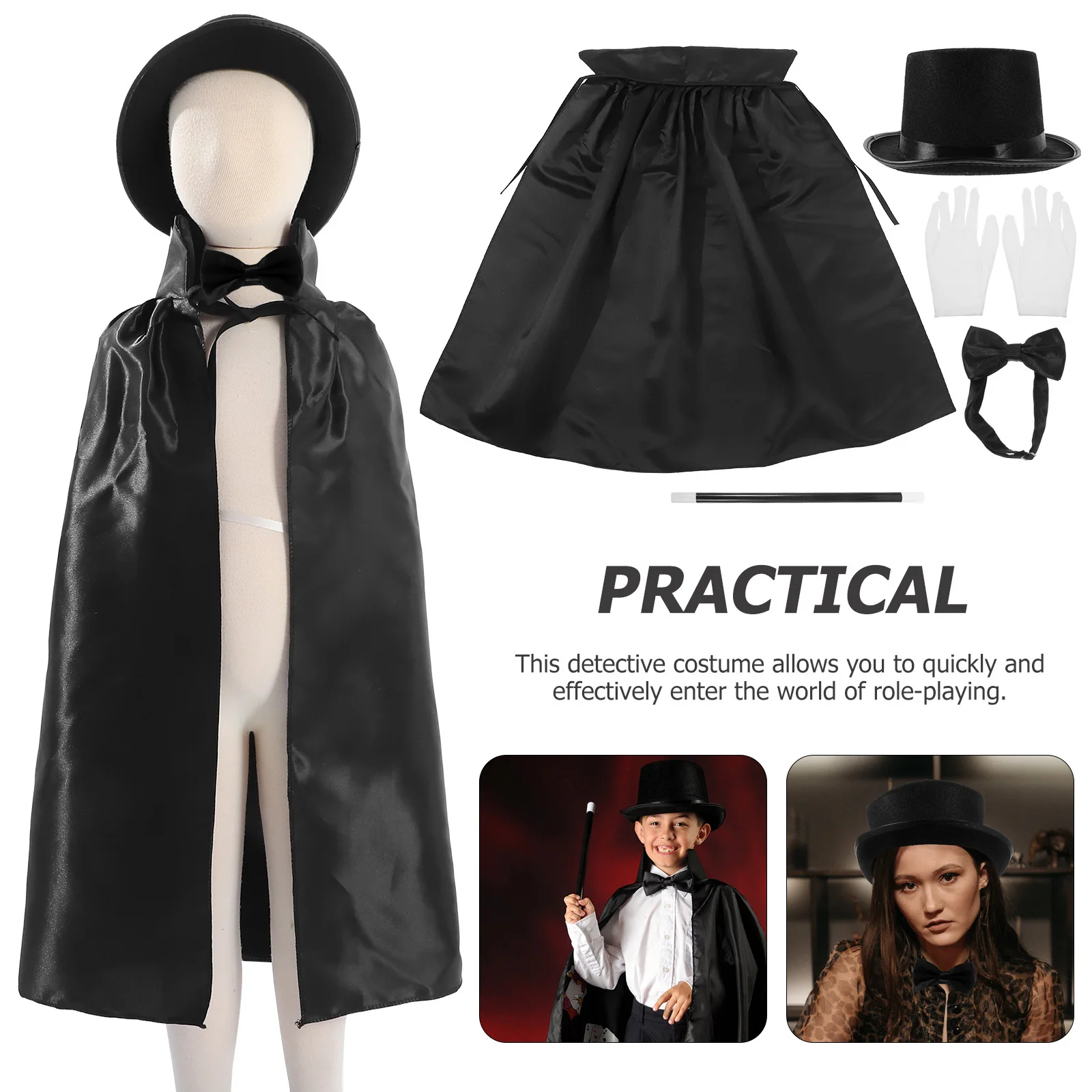 

1Set Costume Set for Cosplay Lightweight Detective Props with Exquisite Workmanship Role Play Party Favors