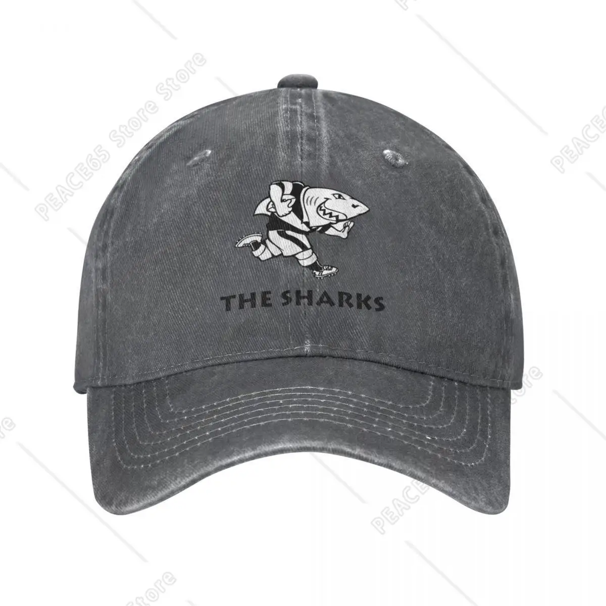 

Cute The Sharks Rugby Stylish Denim Washed Baseball Cap For Women Cool Female Snapback Caps Rock Golf Adjustable Fit Headwear