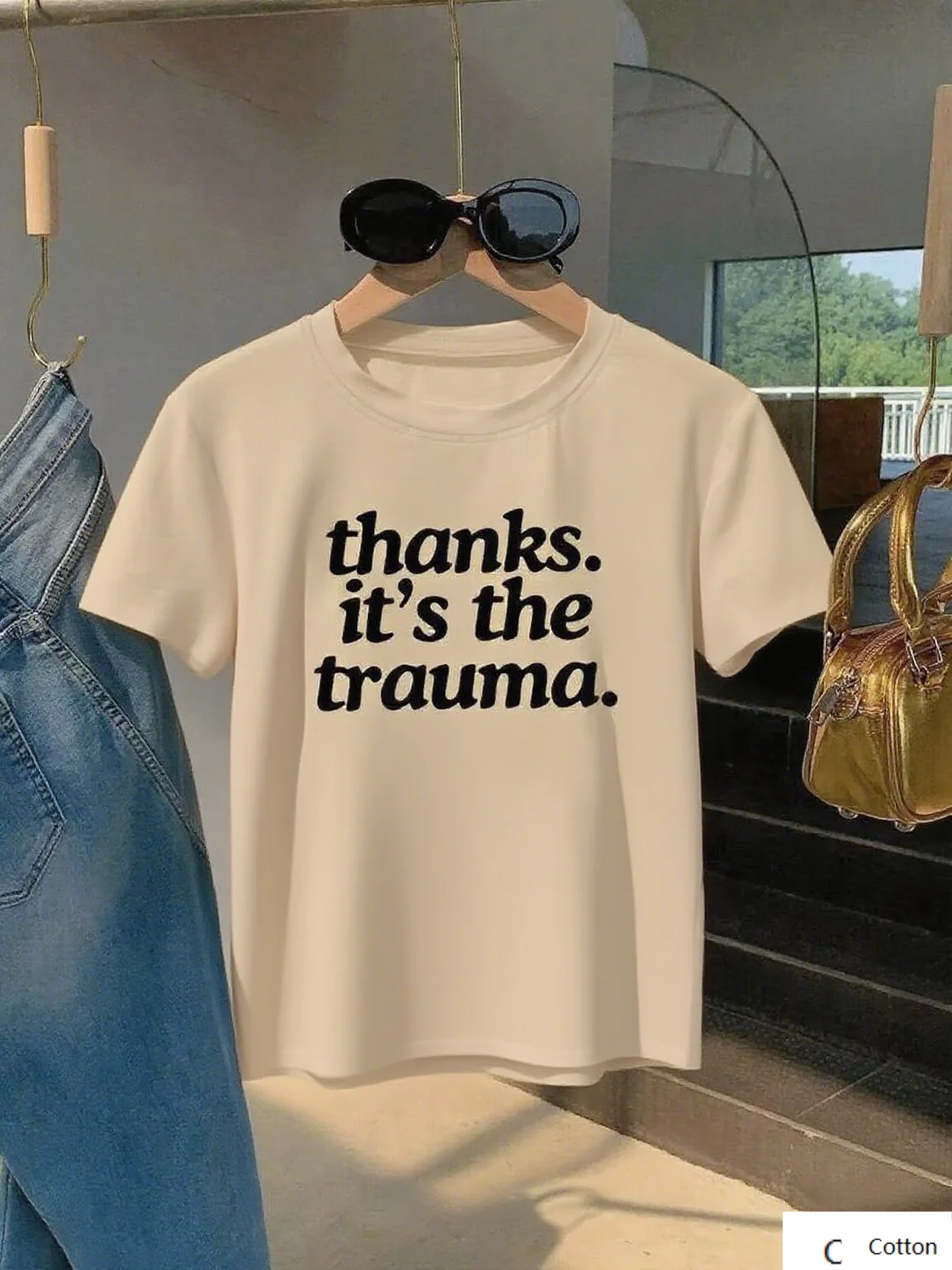 قطن عالي الجودة مع "شكرًا فكاهيًا. إنه الصدمة." طباعة ارفع أسلوبك أثناء مشاركة تي شيرت اضحك S-4XL