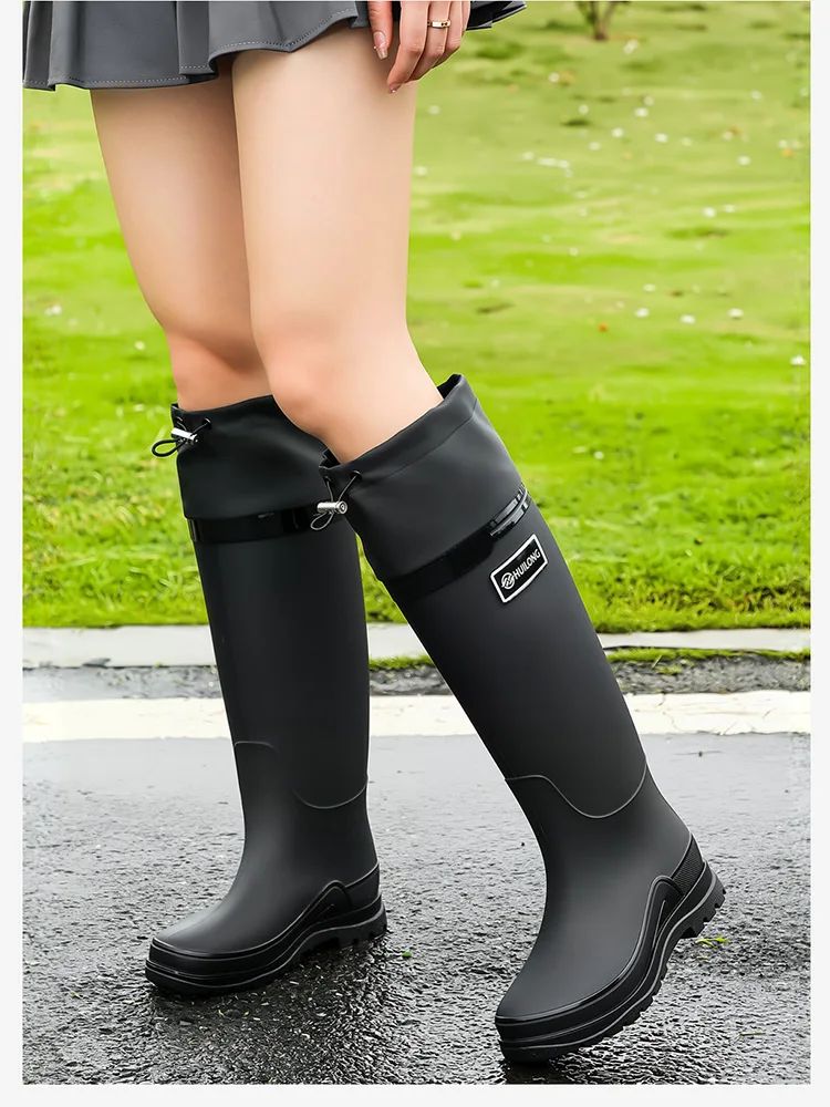 Women's Special High-Tube Rain Boots Thickened Outdoor Fishing Anti-Slip Waterproof Snake Bite Proof Mountain Climbing Shoes