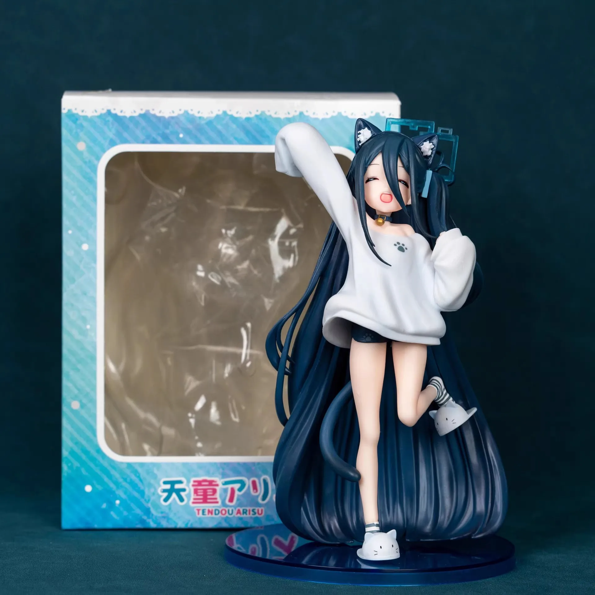 

20CM Anime Blue Archive Tendou Arisu Figure Pajamas Cat Ears Cute Model Toys Gifts Two Dimensional Element Ornaments PVC