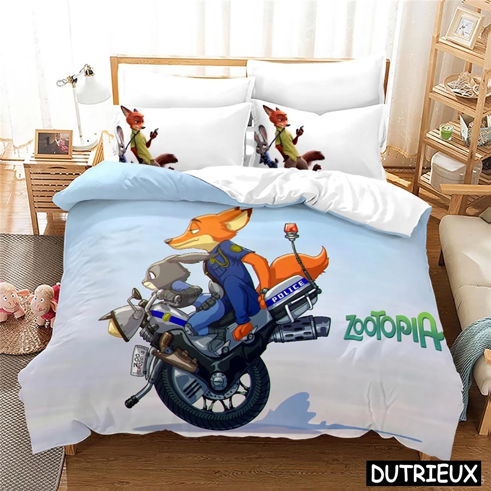 Zootopia Zootropolis Disney Cartoon Duvet Cover Set Queen King Size 3d Bedding Set Quilt Cover With Pillowcase Set Home Textile