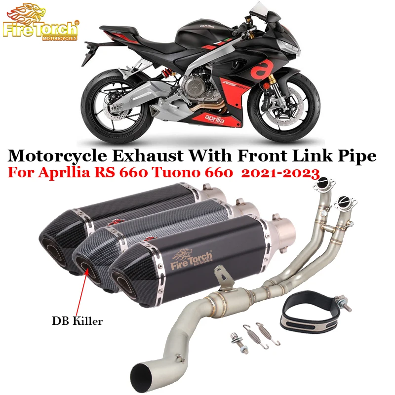 

Slip On For Aprllia RS660 RS Tuono 660 2021 - 2023 Motorcycle Exhaust Escape System Modified Front Link Pipe With Muffler Moto