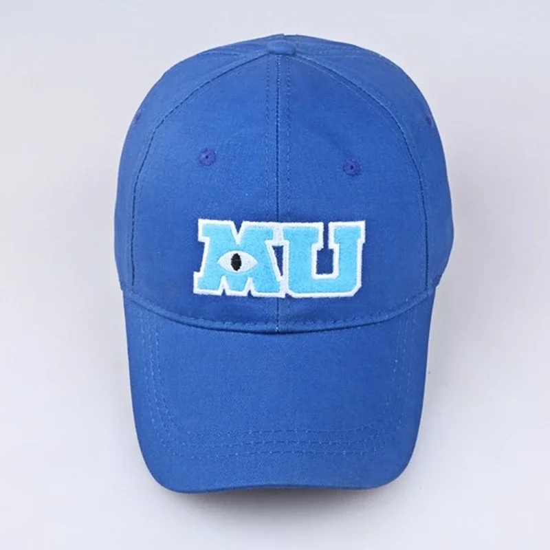 Disney Monsters University Sullivan Sulley Mike MU Letters Embroidery Baseball Cap Blue Hat cartoon Baseball Caps adult Sun Hats