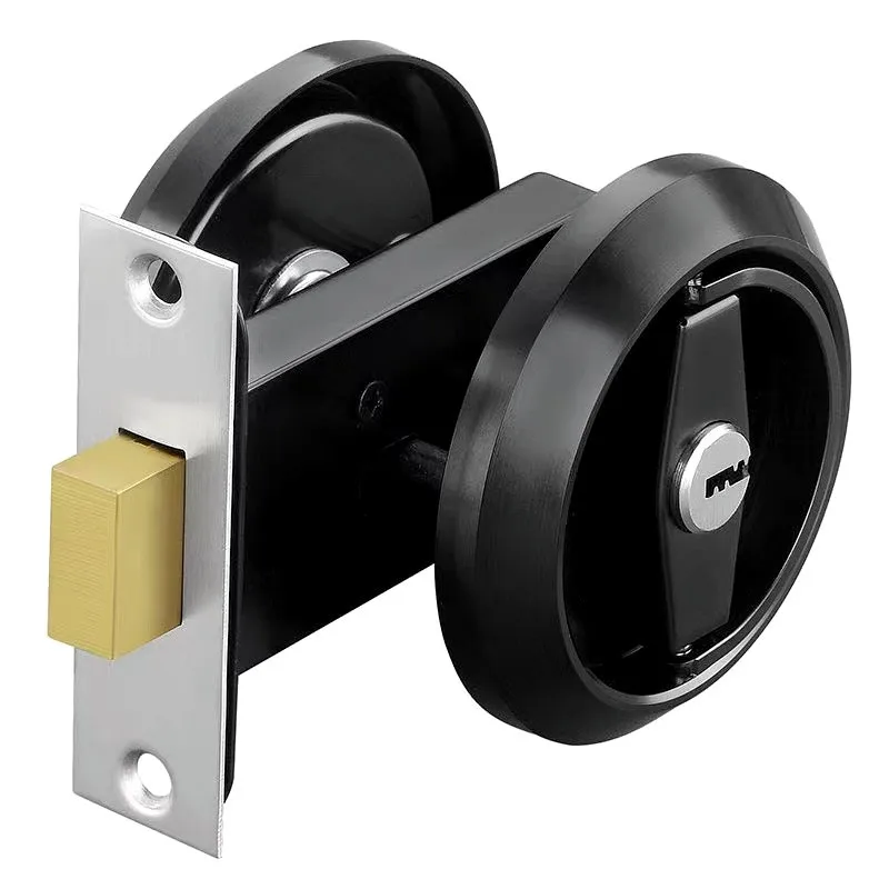 Invisible double-sided concealed door bedroom door indoor wooden door sliding door lock with key no handle pull ring