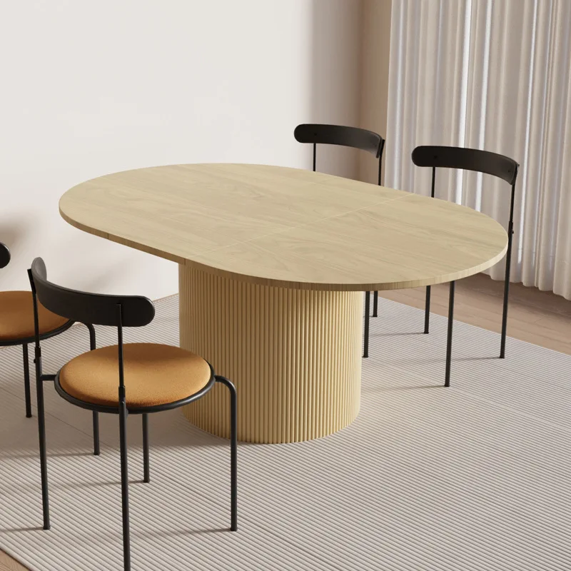 

Nordic simple round table household small apartment dining table designer stretchable round light luxury coffee living room