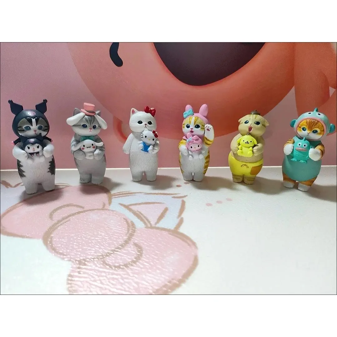 Sanrio Cinnamoroll Anime Figure modelli Kawaii Hello Kitty modelli decorazione della stanza giocattoli Desktop Kuromi Melody Hendon modello regali