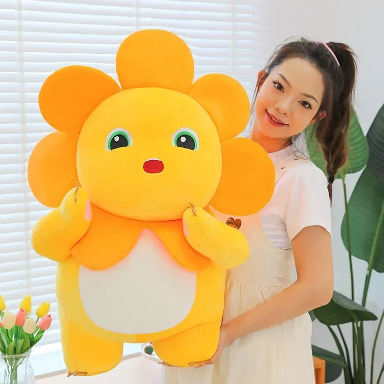 Kawaii عباد الشمس Nailong ألعاب من نسيج مخملي الكرتون ابتسامة ديناصور سخيفة لطيف محشوة أنيمي أريكة وسادة غرفة ديكور للأطفال هدية عيد ميلاد
