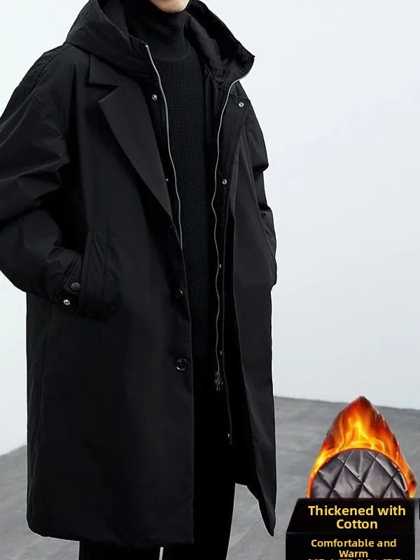 

Thiened Long Military Cotton Coat Men's Winter Cold Storage Workwear een Labor Protection Old Sle Windbreaker Northeast...