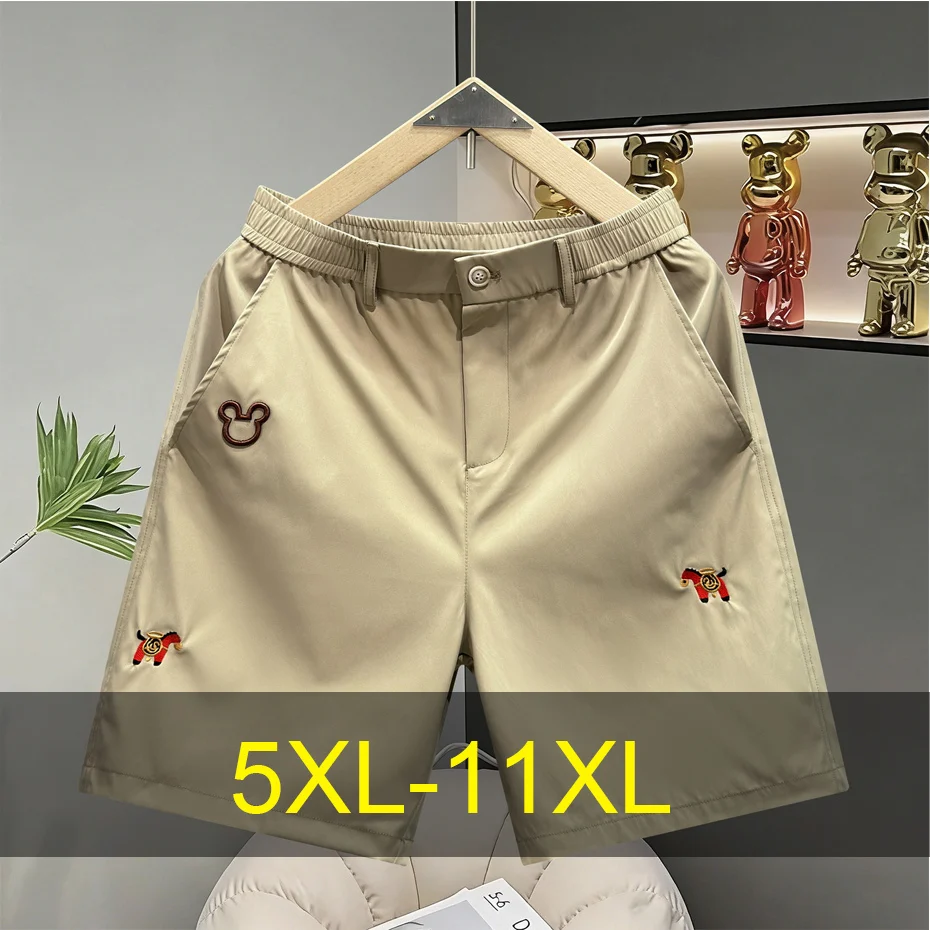 

Шорты большого размера 11XL для мужчин, летние шорты, модные повседневные шорты с вышивкой, мужские короткие брюки с эластичной резинкой на талии, большие размеры