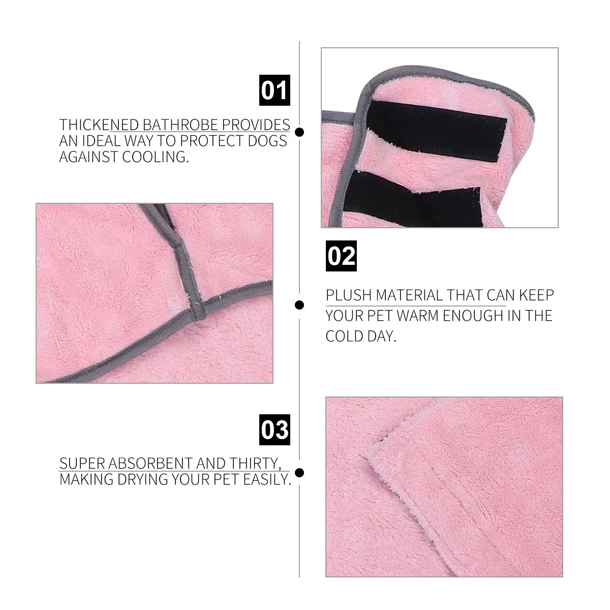 

Pet Quick-dry Bathrobes Super Absorbent Towel for Dogs Drying Small Puppy Material Thickened Bathrobe Pet Drying Dog