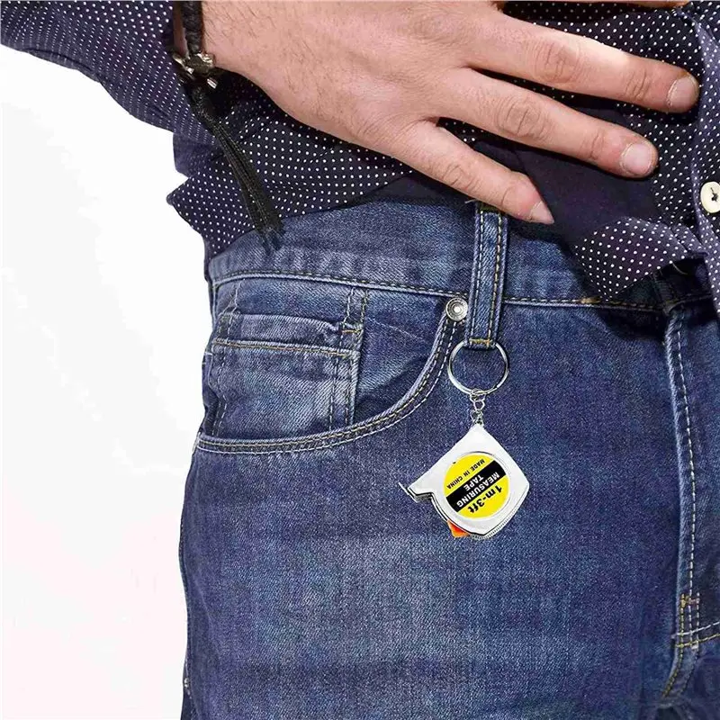 KYCOR-100 Pcs Keychain Tape Measure, Functional Pocket Tape Measure, Small Tape Measure Retractable, 3Ft