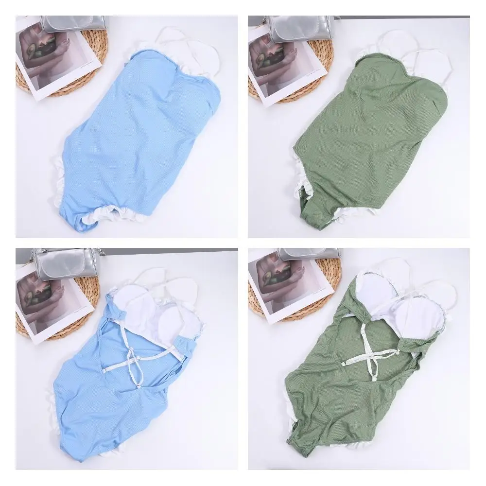 Casual Lace Ruffles Hotsweet Swimsuit Beach Wear Beauty Back Hot Spring Swimwear Quick Dry Backless Swimming Pool Swimwear Women