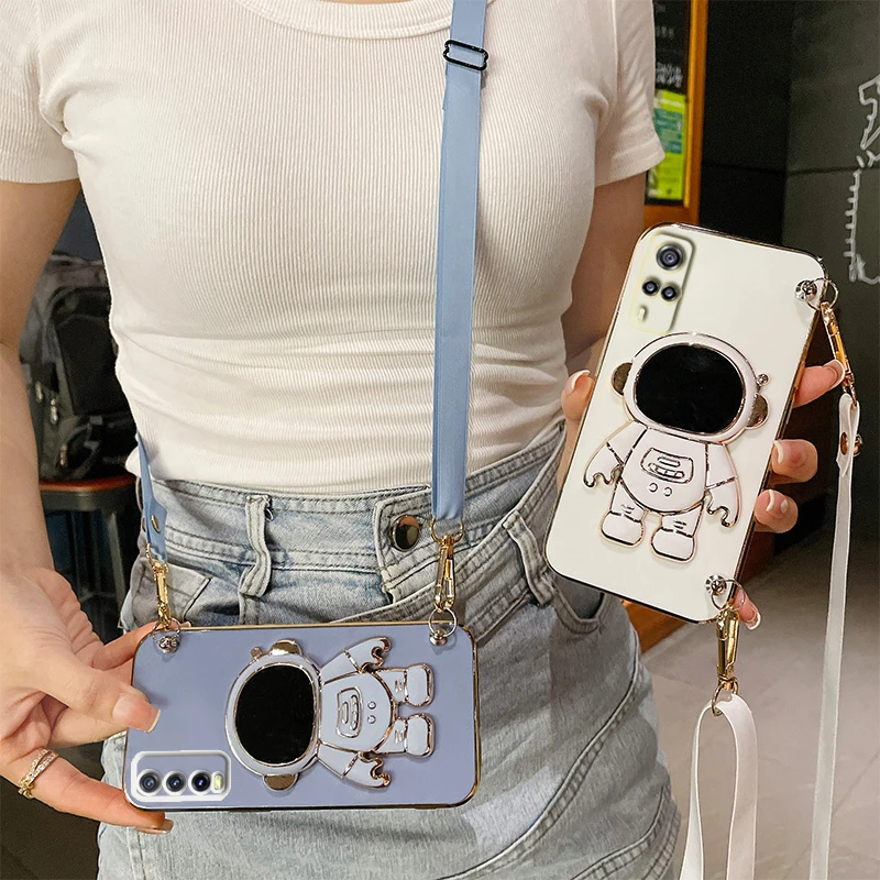 Crossbody Lanyard Phone Holder Case For Vivo Y31 2021 Y53s 4G Y20 V20 Y22s Y02S Y22 2022 Y35 Y16 4G Y21S V77 Y55 Y51 Y55S Cover