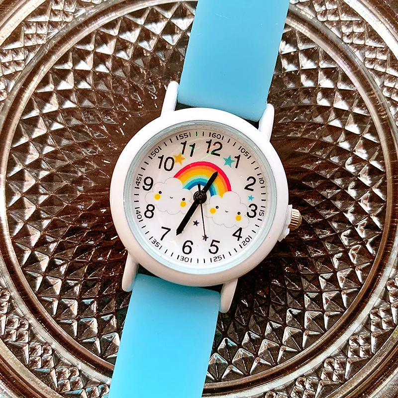 New fashion rainbow cloud luminous silicone strap children\'s watches cute cartoon quartz watch girls watch wholesale