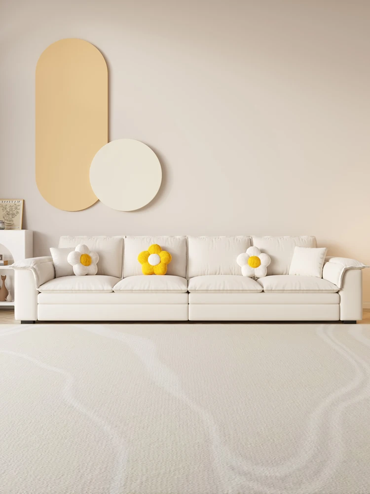 

Cream wind straight row sofa bed small apartment Internet celebrity foldable dual-purpose multi-function 2025 new French