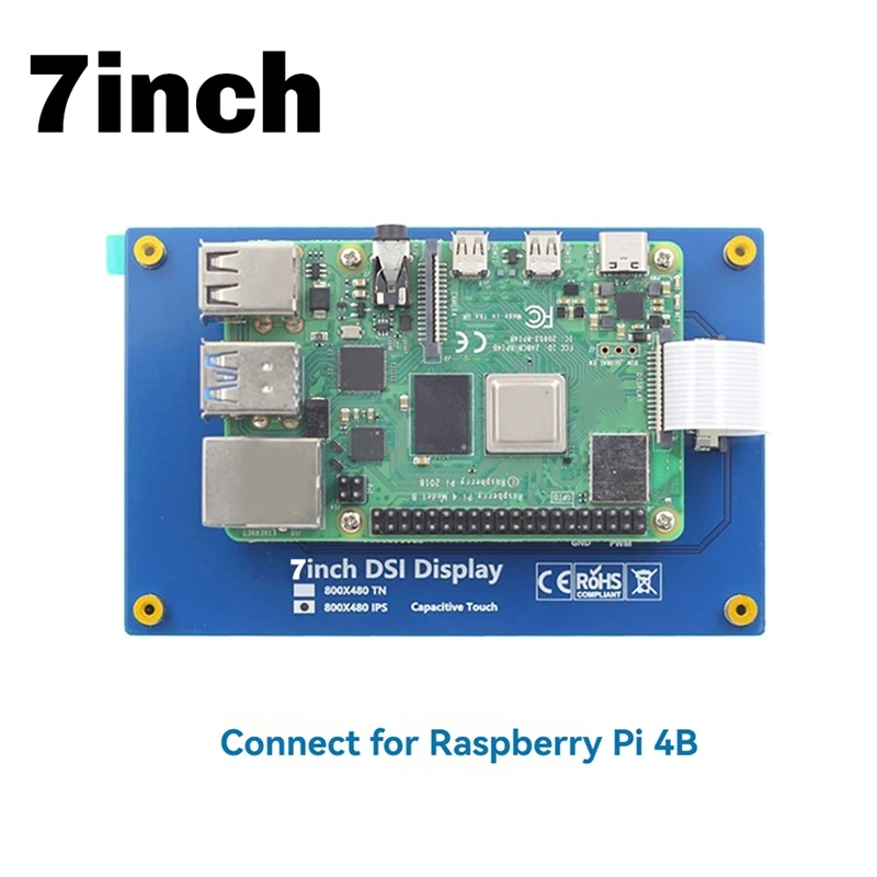 7 Inch QLED Display DSI Interface Panel Multi-Point Touch For Raspberry Pi 4B/3B/2B And Other Full Range Motherboards