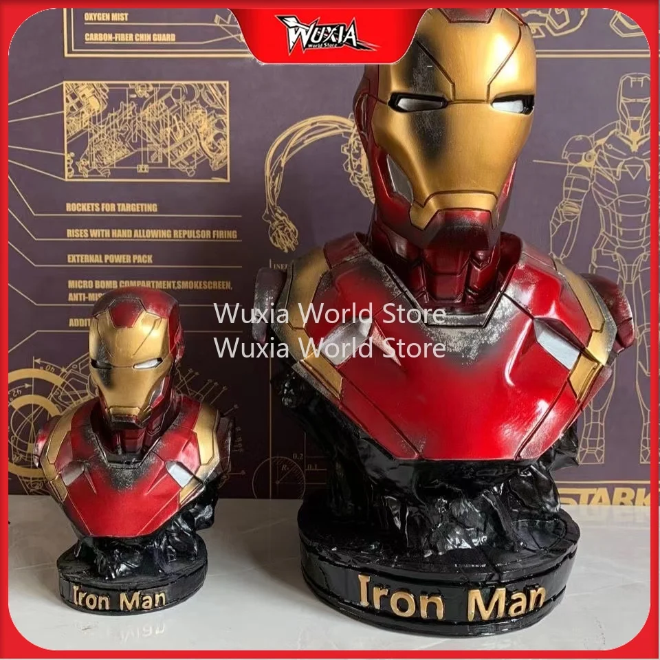 

18-36 см Железный человек, боевая версия повреждений, скульптура половины тела, Мстители, аниме-фигурки, коллекция украшений, лучшие подарки для мальчиков