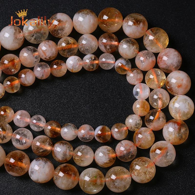 Semi-precious Natural Citrine Crystal Stone Beads Yellow Quartz For Jewelry Making Loose Beads DIY Bracelets Necklace 6-10mm 15