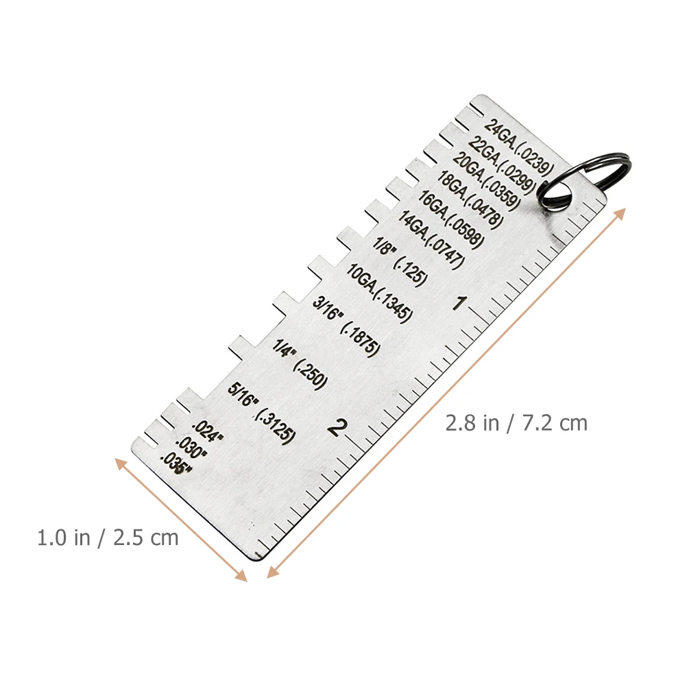 

3Pcs Welding Thickness Gauges Sheet Metal Gauge Tools Stainless Steel Metal Thickness Gauge Measuring Tool Welding Accessories