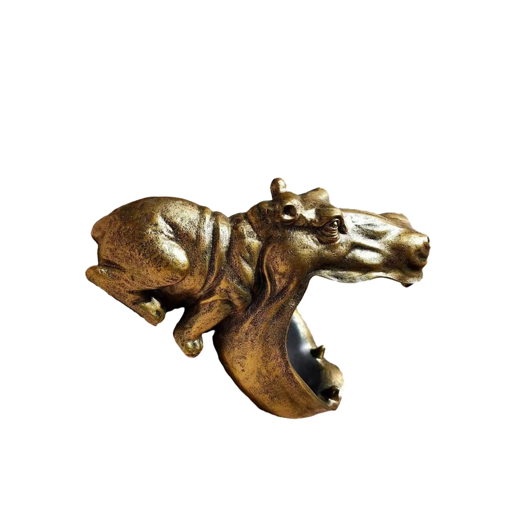 River Horse Statue River Horse Figurine for Coffee Table Office Home Decor Golden
