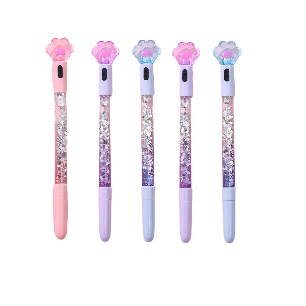 

5Pcs Glowing Cat Claw Gel Pens Smooth Writing Creative Luminous Ballpoint for School Office Kids Stationery Party Supplies