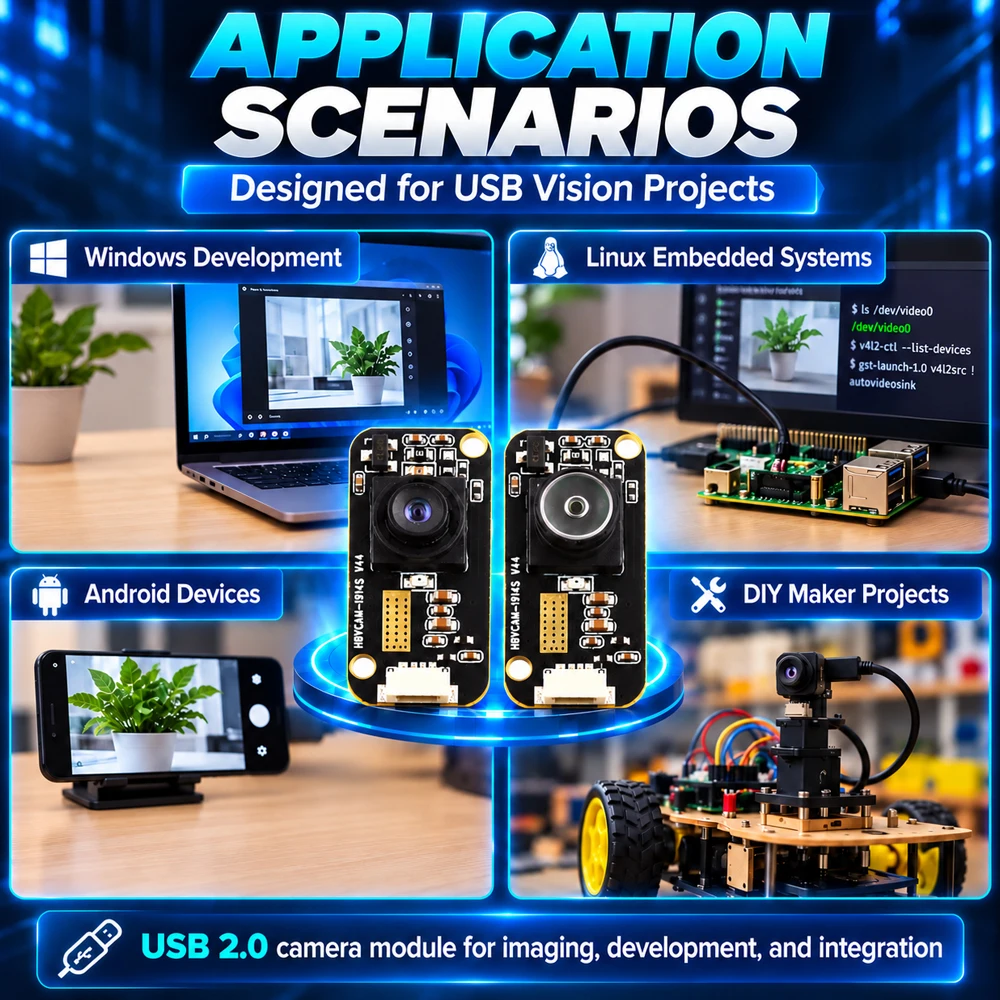 Moduł kamery USB GC0308 120FPS USB2.0 Bez Sterowników 50 80 100 160 Stopni 640x480 HD 0.3 Megapiksele dla Linux Android Win 7 8 10 — zdjęcie produktu 6