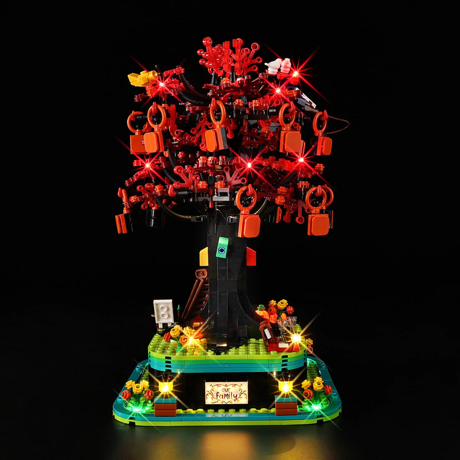 레고 패밀리 트리 21346 조명 선물에 적합한 LED 조명 세트(빌딩 블록 제외)