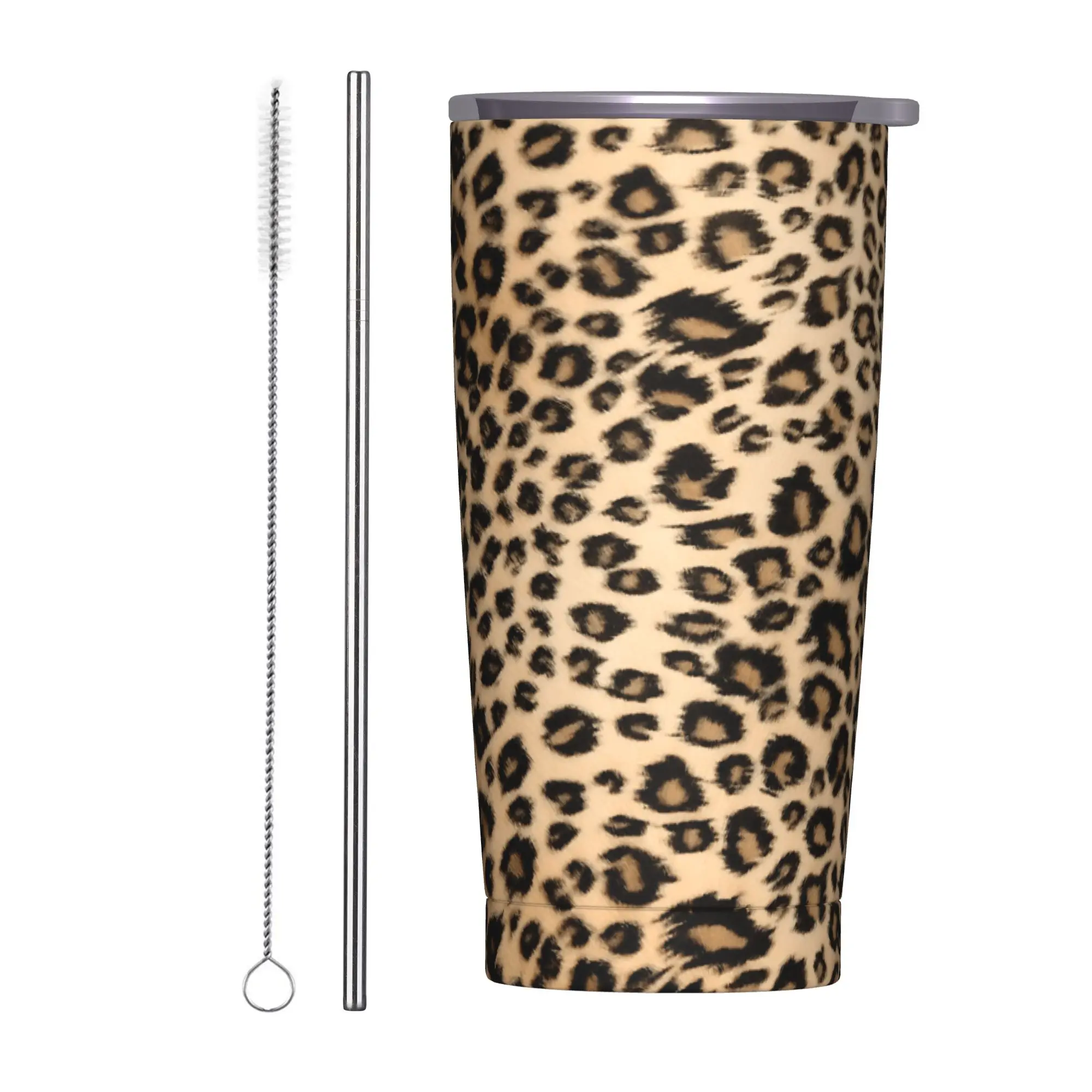 Wild Leopard Print Tumbler  Leakproof Hot Drinks Water Bottle Stainless Steel Travel Mugs Cup,