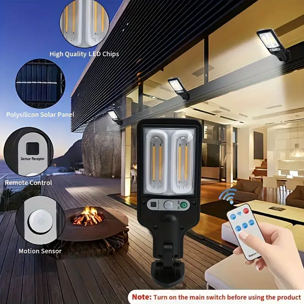 Two-grid double-filament solar tungsten filament street lamp with remote control courtyard induction guide porch lamp image 6