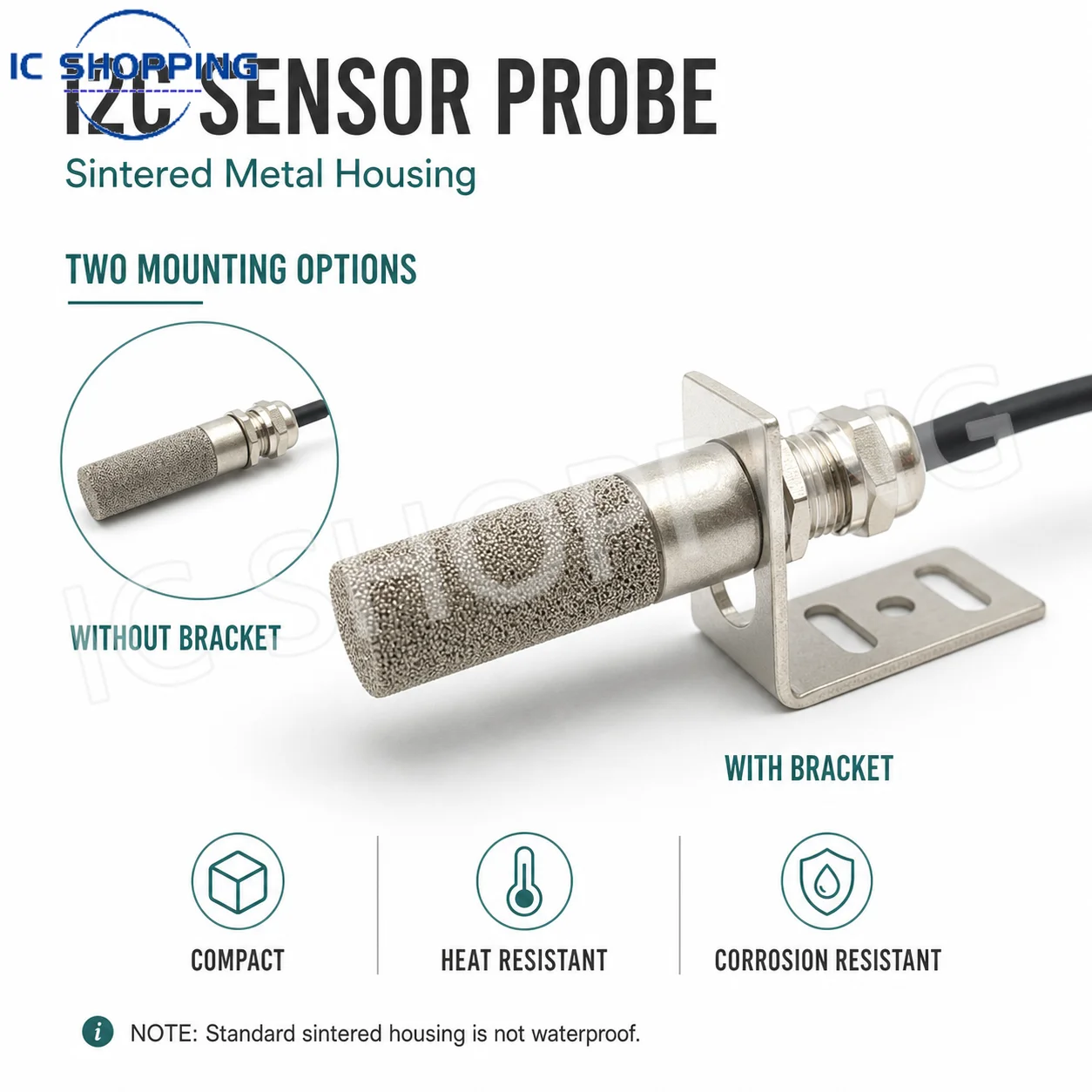 1PCS SHT10 SHT20 SHT30 SHT31 SHT35 SHT40 SHT45 SHTC3 Digital Temperature Humidity Sensor Probe I2C IIC Interface