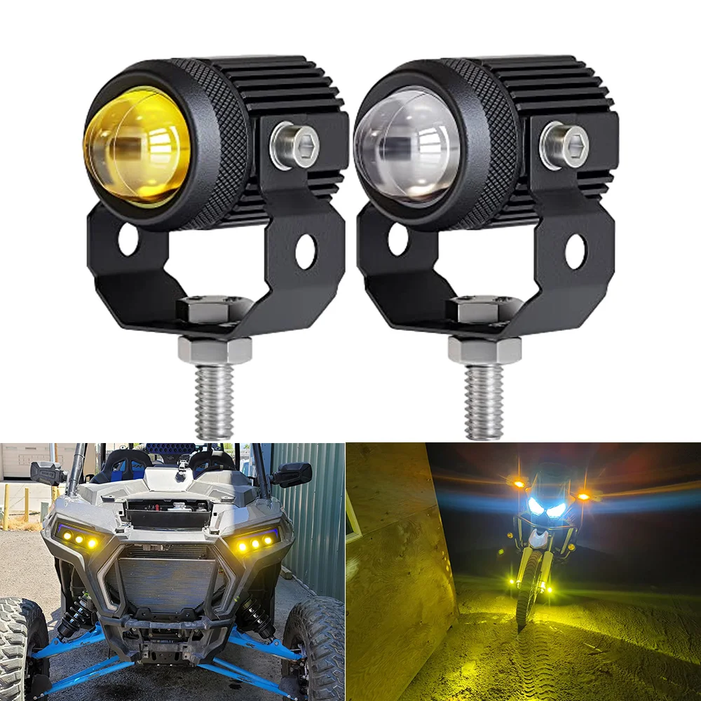 

Work Light 12V Additional Motorcycle Headlight LED Driving Fog Lights Aux Spotlights White Amber For Car Auto Truck ATV UTV SUV