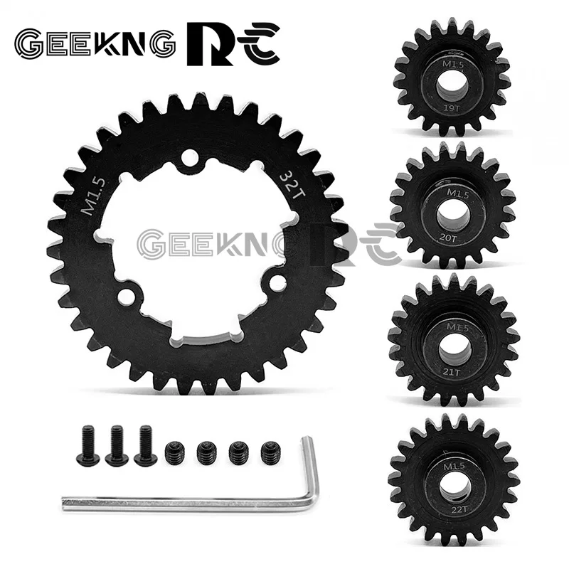 

Steel 1.5Mod 32T Spur Gear and 11T 13T 20T 30T Pinion Gear Set for Traxxas 1/5 X-Maxx XMAXX 1/6 XRT Upgrade Parts