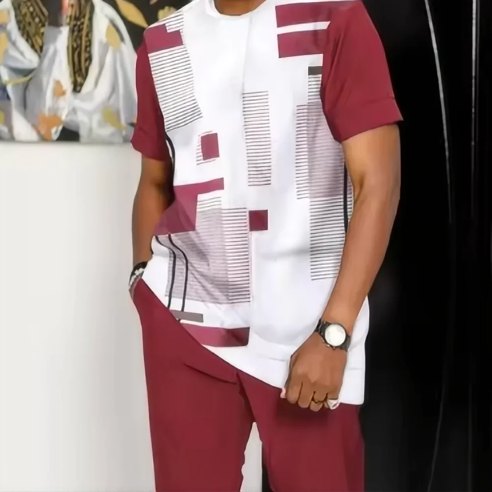 Men's Wear 2025 New Joogers Clothing 3D Printed Pa Summer Fashion Men's Sportswear Short Sleeved T-shirt+pants Two-piece Set