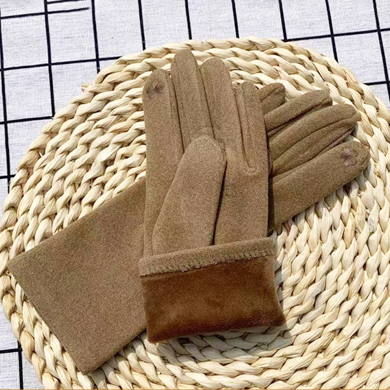 الشتاء أزياء الماس قفازات النساء خمر أنيقة شاشة تعمل باللمس الدراجات محرك سميكة يندبروف الدفء القفازات