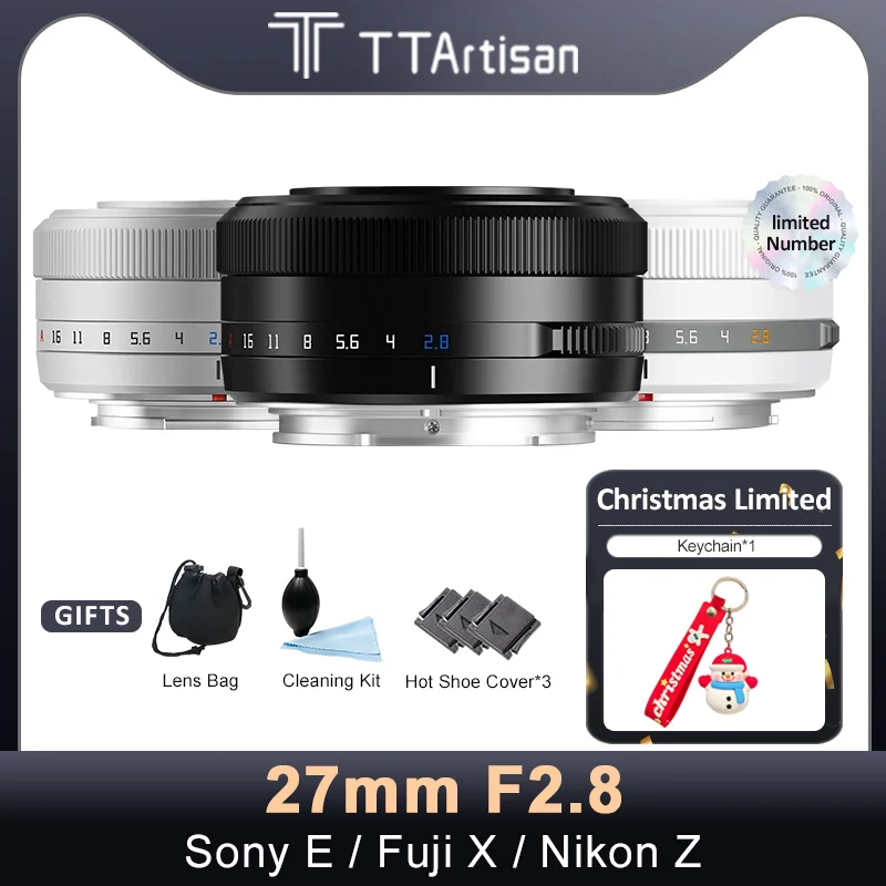 TTArtisan 27mm F2.8 APS-C Auto Focus AF Camera Lens for Fuji FX Nikon Z Sony E a6600 z8 z9 XA XT XPro XS10 xt4 xt5 xt10 xt20 xa3