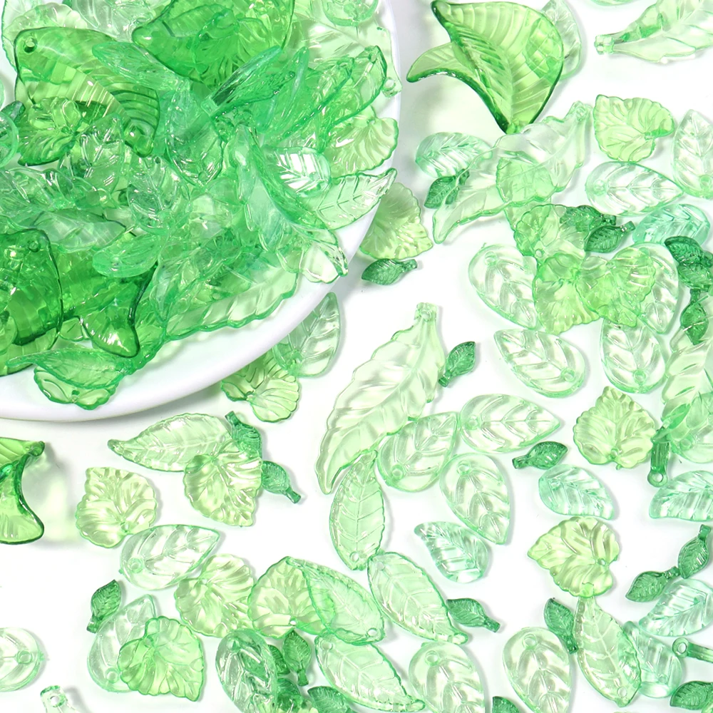 

20-200pcs Acrylic Mini Small Tree Leaf Hand Beaded DIY Handmade Necklace Earrings Loose Bead Separated Bead Jewelry Accessory