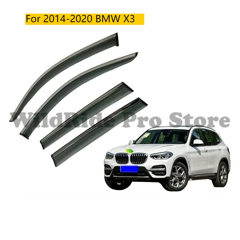 

Дефлектор бокового окна автомобиля для BMW X3 2014-2020 гг. Лента на окно, защита от дождя, темный дым, небьющийся 4-дверный автомобильный вентиляционный козырек
