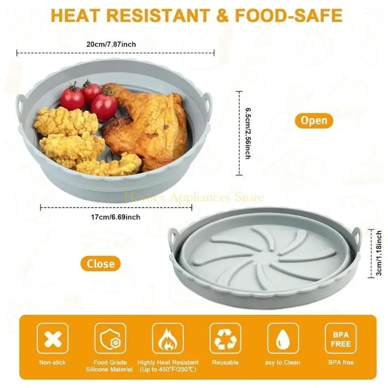 D0AB 2 paquetes aire silicona para freidora silicona para freidiaria canasta silicona reemplazar tazón