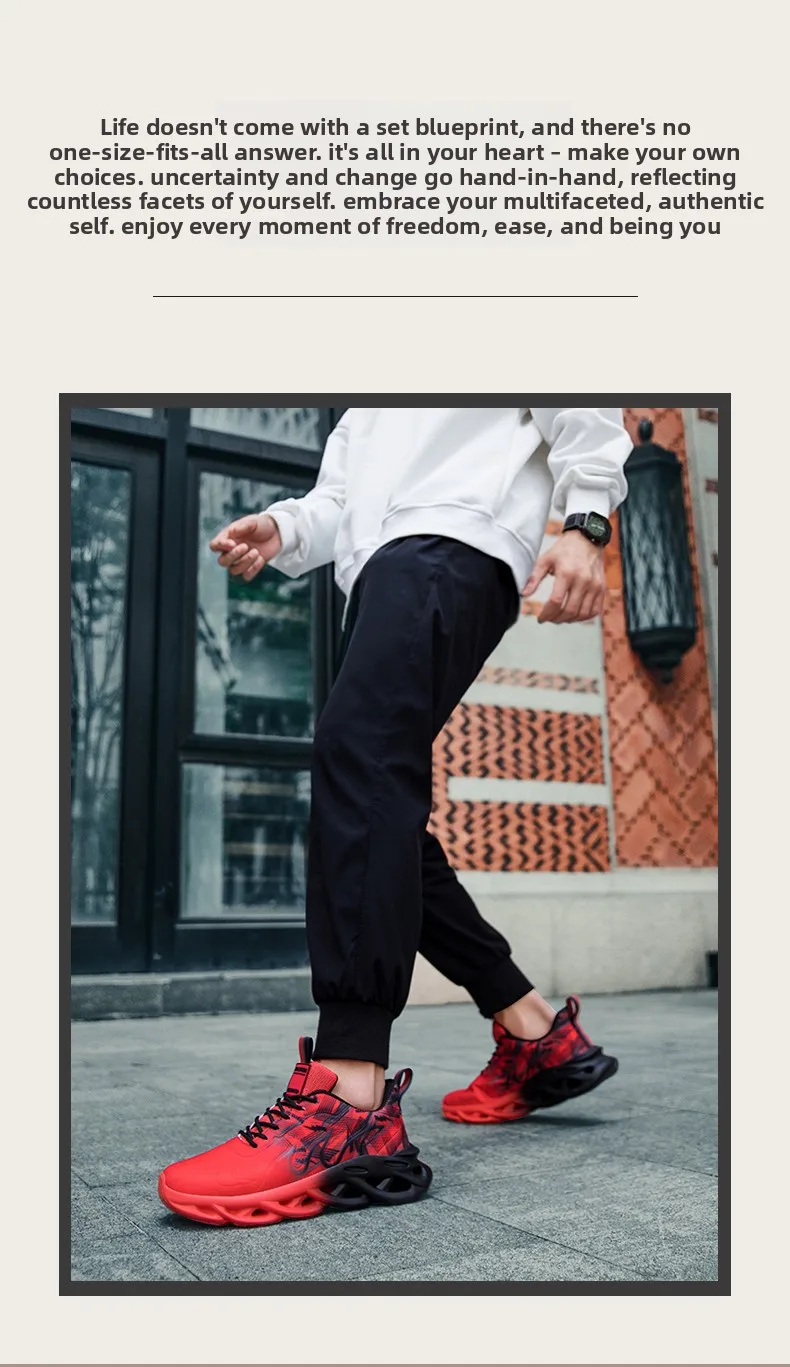 Atmungsaktive Laufschuhe für Herren, modische Sneaker mit Farbverlauf und spezieller Sohle, leichte, stoßdämpfende Sportschuhe mit Schnürung. – Detail 3
