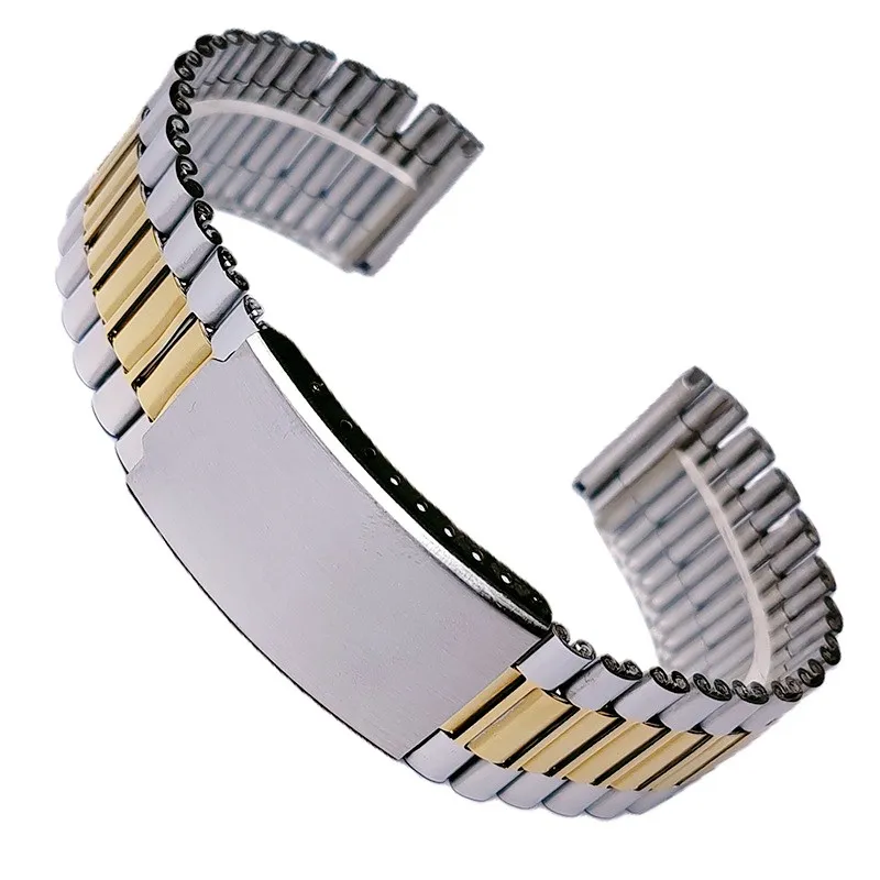 New 3 Beads Stainless Steel 18mm 20mm 22mm Pins Fully Detachable Adjustment Silver Gold Black Watch Strap Bands Straight Endlink