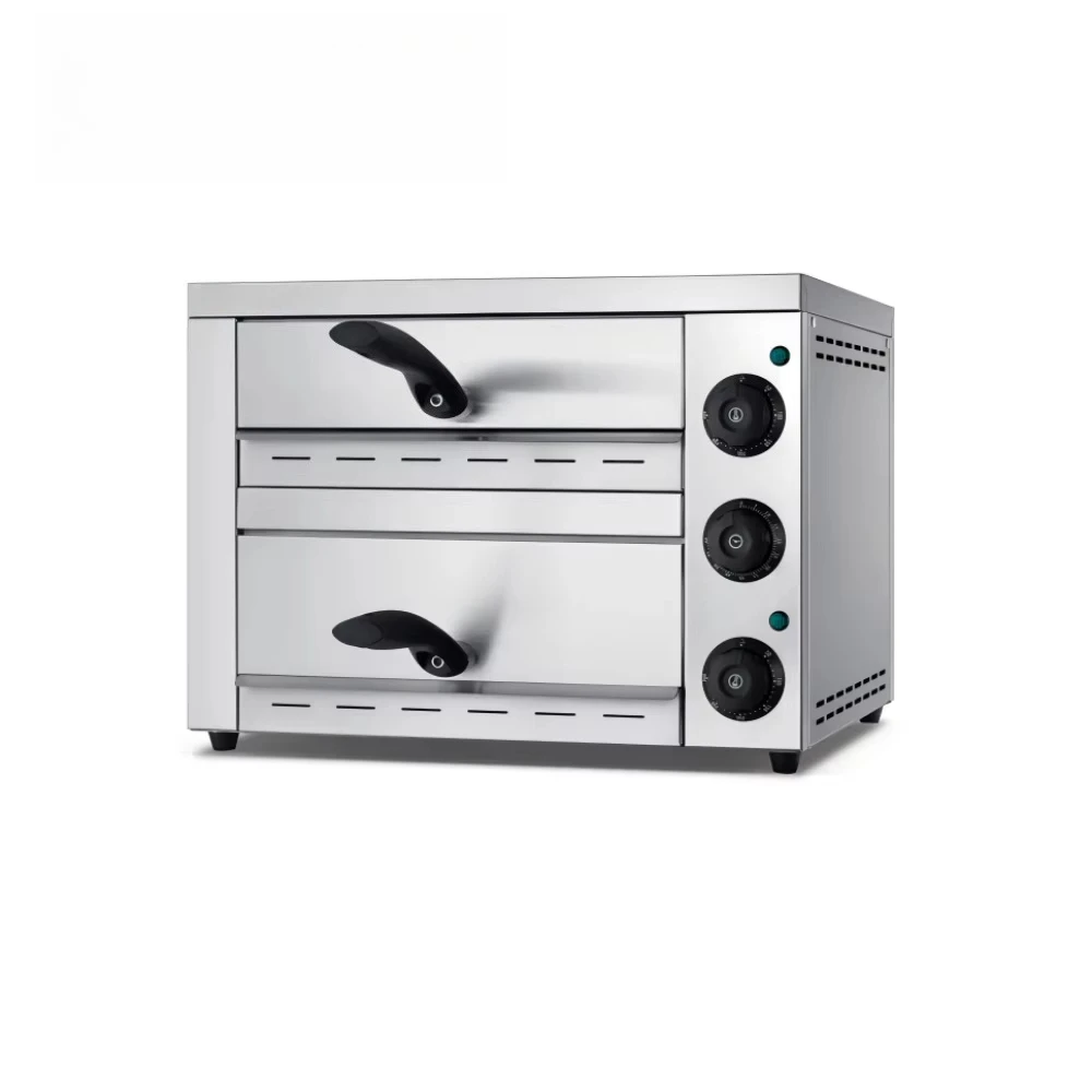 Mini Stainless Steel Bakery Equipment Double Decks Countertop Electric Pizza Oven for 12 Inch Pizza