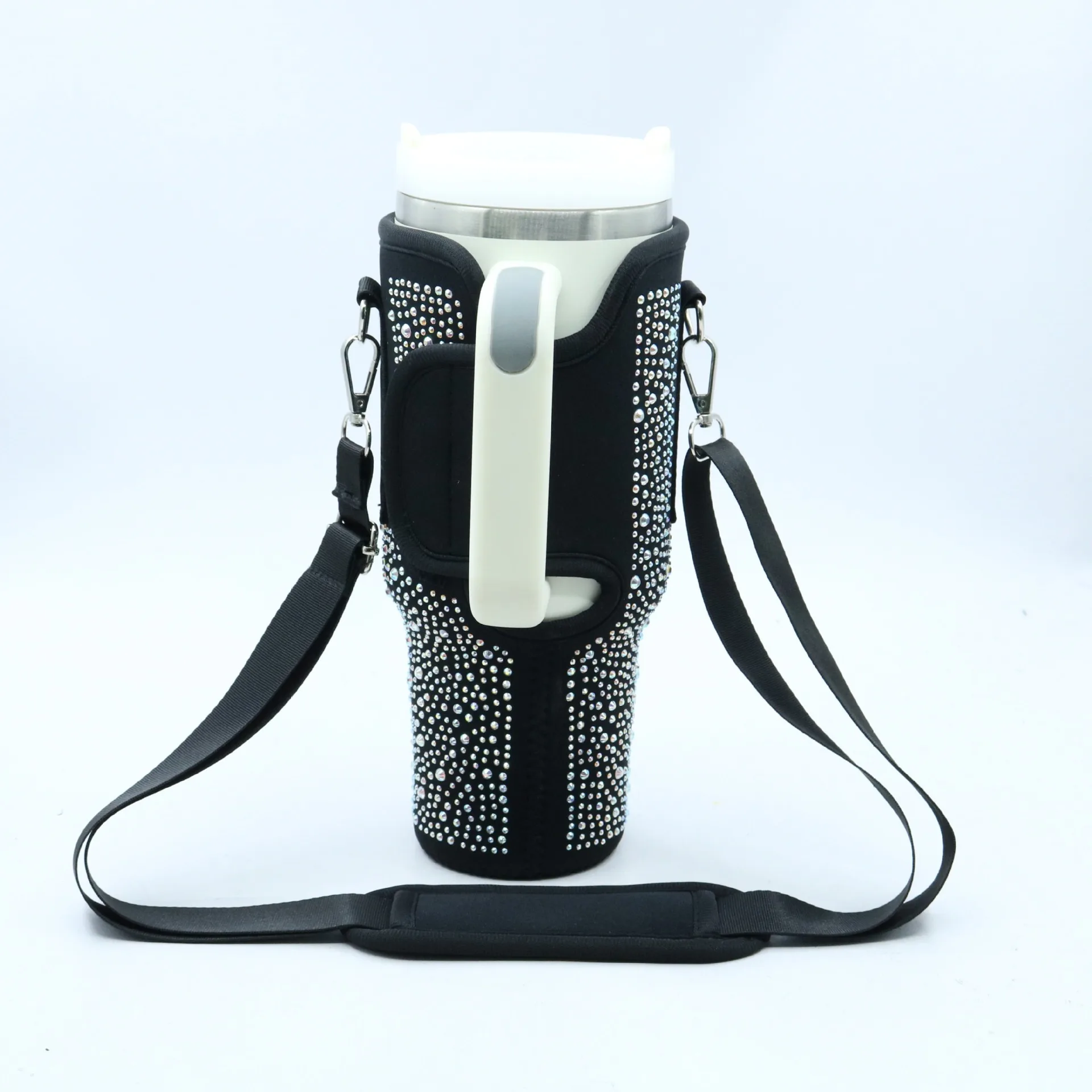 Sparkling Coffee Mug Shoulder  For  Handle  With  Straw Tumbler Insulation  For Outdoor Straw plug Cup cover Silicone sleeve