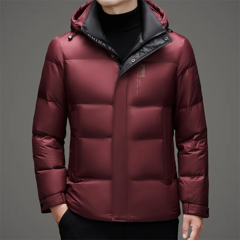 الشتاء الرجال أسفل سترة خفيفة الوزن في الهواء الطلق التزلج يندبروف معطف منتفخ دافئ العصرية انفصال هود سترة مقاومة البرد #1