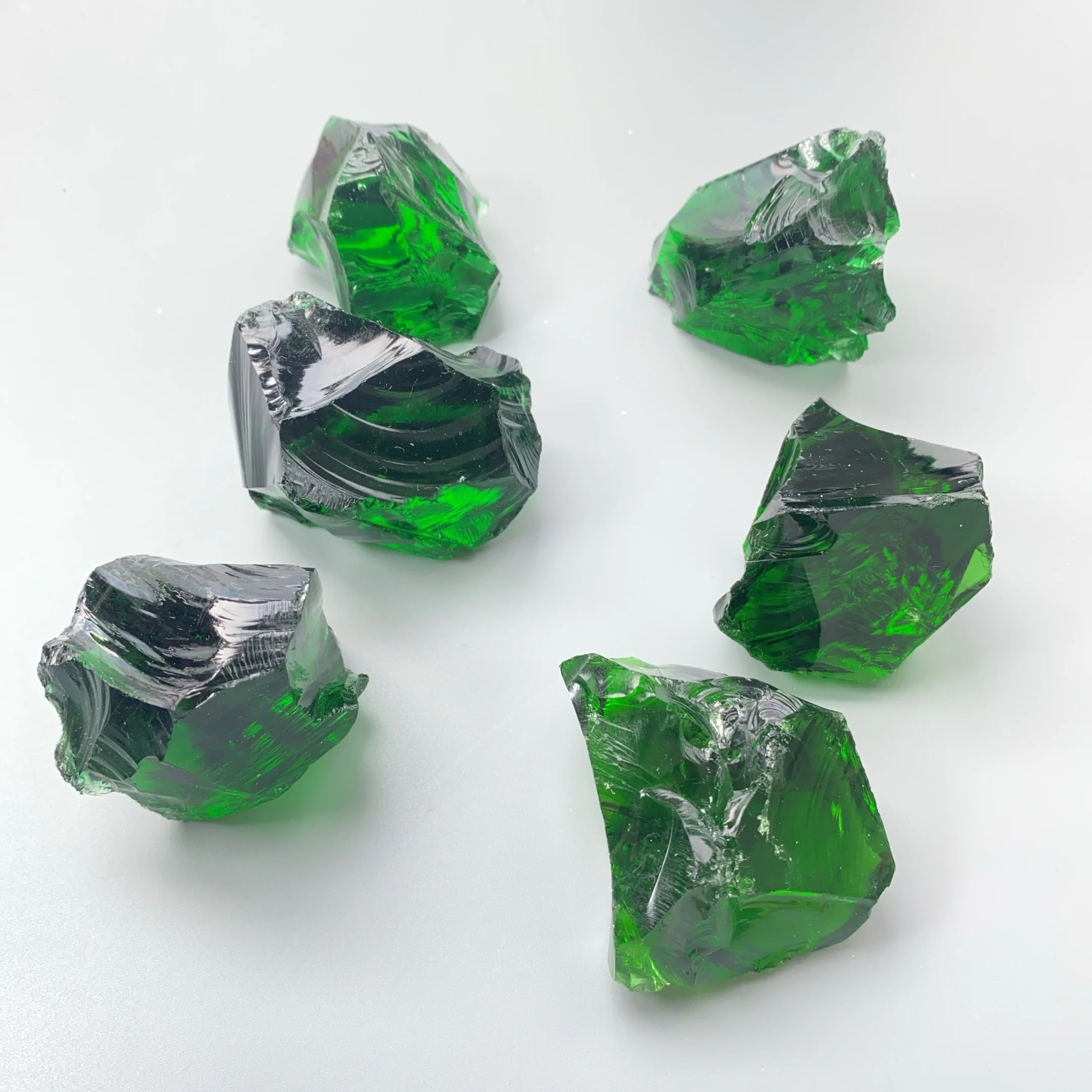 40 جرام/100 جرام/200 جرام حجر أمريكي أندرو عامل خفيف كريستال كوارتز صهر ، زجاج أخضر داكن كريستال اصطناعي حجر عطري