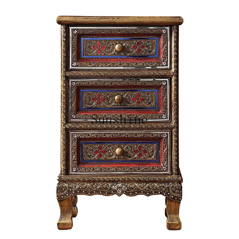 

Thai South East Asia Style Narrow Cabinet Bedroom Storage Cabinet Furniture