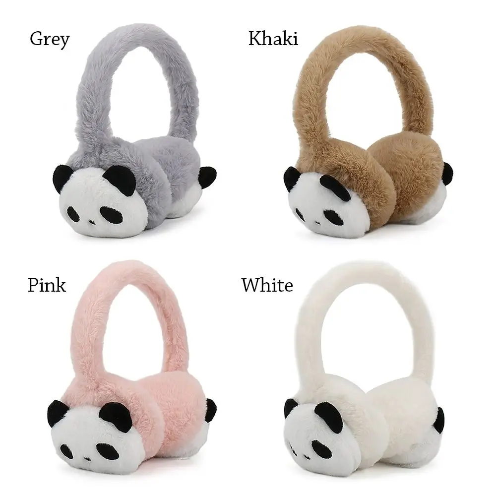 

Зимние наушники с милой пандой, теплые регулируемые наушники, мягкие пушистые наушники для мужчин и женщин