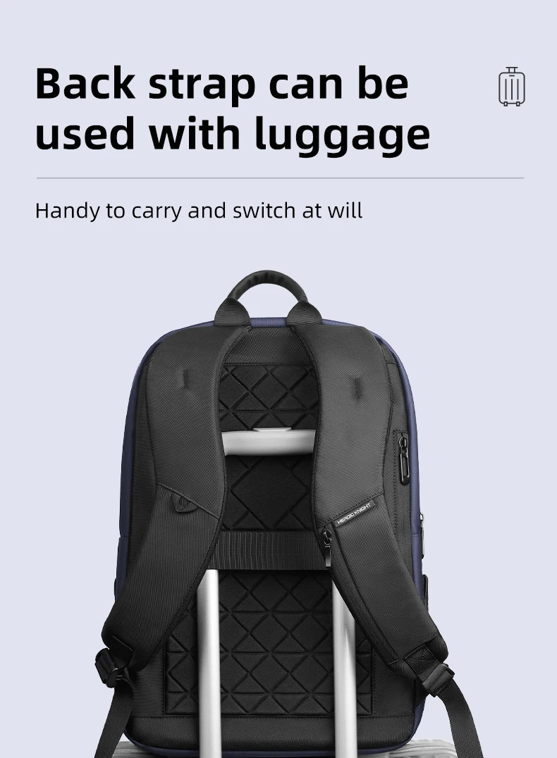 Heroic Knight Minimalistischer Herren-Reiserucksack mit Großer Kapazität, 15,6 Zoll Laptop-Tasche, Wasserdichter Business-College-Rucksack – Detail 12